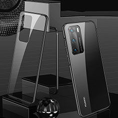 Funda Bumper Lujo Marco de Aluminio Espejo 360 Grados Carcasa T03 para Huawei P40 Negro
