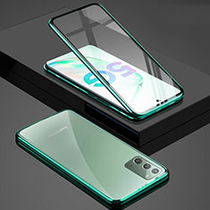 Funda Bumper Lujo Marco de Aluminio Espejo 360 Grados Carcasa T03 para Samsung Galaxy Note 20 5G Verde