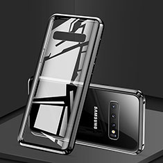 Funda Bumper Lujo Marco de Aluminio Espejo 360 Grados Carcasa T03 para Samsung Galaxy S10 5G Negro