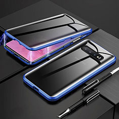 Funda Bumper Lujo Marco de Aluminio Espejo 360 Grados Carcasa T03 para Samsung Galaxy S10 Plus Azul