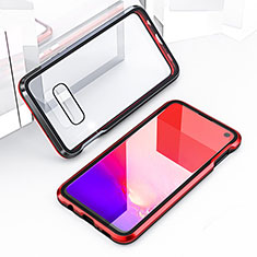 Funda Bumper Lujo Marco de Aluminio Espejo 360 Grados Carcasa T03 para Samsung Galaxy S10e Rojo