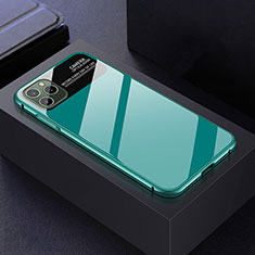 Funda Bumper Lujo Marco de Aluminio Espejo 360 Grados Carcasa T04 para Apple iPhone 11 Pro Max Cian