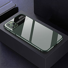 Funda Bumper Lujo Marco de Aluminio Espejo 360 Grados Carcasa T04 para Apple iPhone 11 Pro Verde