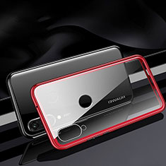 Funda Bumper Lujo Marco de Aluminio Espejo 360 Grados Carcasa T04 para Huawei P30 Lite Rojo