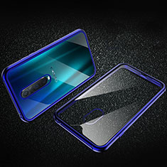 Funda Bumper Lujo Marco de Aluminio Espejo 360 Grados Carcasa T04 para Oppo RX17 Pro Azul