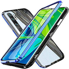 Funda Bumper Lujo Marco de Aluminio Espejo 360 Grados Carcasa T04 para Xiaomi Mi Note 10 Pro Azul