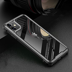 Funda Bumper Lujo Marco de Aluminio Espejo 360 Grados Carcasa T05 para Apple iPhone 11 Plata