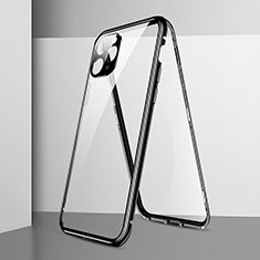 Funda Bumper Lujo Marco de Aluminio Espejo 360 Grados Carcasa T05 para Apple iPhone 11 Pro Negro