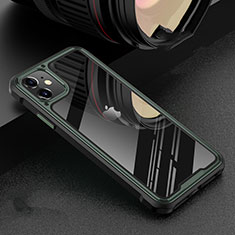 Funda Bumper Lujo Marco de Aluminio Espejo 360 Grados Carcasa T05 para Apple iPhone 11 Verde