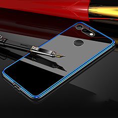Funda Bumper Lujo Marco de Aluminio Espejo 360 Grados Carcasa T05 para Huawei Honor V20 Azul