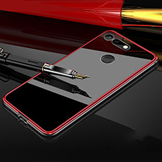 Funda Bumper Lujo Marco de Aluminio Espejo 360 Grados Carcasa T05 para Huawei Honor V20 Rojo