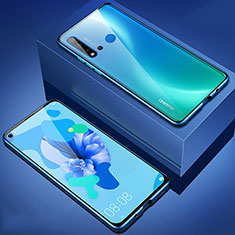 Funda Bumper Lujo Marco de Aluminio Espejo 360 Grados Carcasa T05 para Huawei Nova 5i Azul