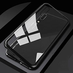 Funda Bumper Lujo Marco de Aluminio Espejo 360 Grados Carcasa T05 para Huawei P20 Negro