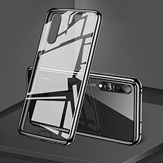 Funda Bumper Lujo Marco de Aluminio Espejo 360 Grados Carcasa T05 para Huawei P20 Pro Negro