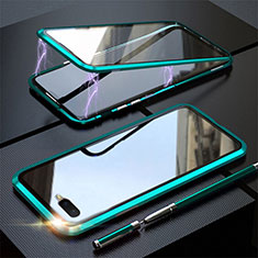 Funda Bumper Lujo Marco de Aluminio Espejo 360 Grados Carcasa T05 para Oppo K1 Verde