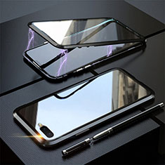 Funda Bumper Lujo Marco de Aluminio Espejo 360 Grados Carcasa T05 para Oppo RX17 Neo Negro