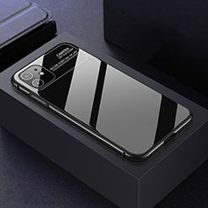 Funda Bumper Lujo Marco de Aluminio Espejo 360 Grados Carcasa T06 para Apple iPhone 11 Negro
