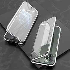 Funda Bumper Lujo Marco de Aluminio Espejo 360 Grados Carcasa T06 para Apple iPhone 11 Pro Plata