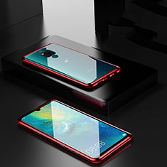 Funda Bumper Lujo Marco de Aluminio Espejo 360 Grados Carcasa T06 para Huawei Mate 20 X 5G Rojo