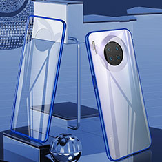 Funda Bumper Lujo Marco de Aluminio Espejo 360 Grados Carcasa T06 para Huawei Mate 30 5G Azul