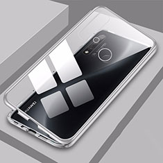 Funda Bumper Lujo Marco de Aluminio Espejo 360 Grados Carcasa T06 para Huawei Nova 5i Blanco