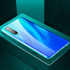 Funda Bumper Lujo Marco de Aluminio Espejo 360 Grados Carcasa T06 para Huawei P30 Azul