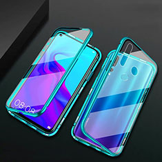 Funda Bumper Lujo Marco de Aluminio Espejo 360 Grados Carcasa T06 para Huawei P30 Lite Verde