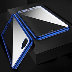 Funda Bumper Lujo Marco de Aluminio Espejo 360 Grados Carcasa T06 para Oppo R15X Azul