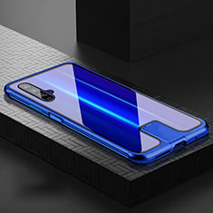 Funda Bumper Lujo Marco de Aluminio Espejo 360 Grados Carcasa T07 para Huawei Honor 20 Azul
