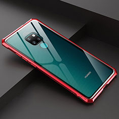 Funda Bumper Lujo Marco de Aluminio Espejo 360 Grados Carcasa T07 para Huawei Mate 20 Rojo