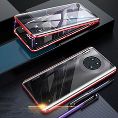 Funda Bumper Lujo Marco de Aluminio Espejo 360 Grados Carcasa T07 para Huawei Mate 30 5G Rojo