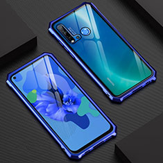 Funda Bumper Lujo Marco de Aluminio Espejo 360 Grados Carcasa T07 para Huawei P20 Lite (2019) Azul