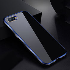 Funda Bumper Lujo Marco de Aluminio Espejo 360 Grados Carcasa T07 para Oppo K1 Azul