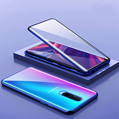 Funda Bumper Lujo Marco de Aluminio Espejo 360 Grados Carcasa T07 para Oppo RX17 Pro Azul