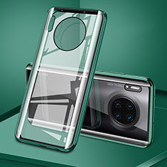 Funda Bumper Lujo Marco de Aluminio Espejo 360 Grados Carcasa T08 para Huawei Mate 30 5G Verde