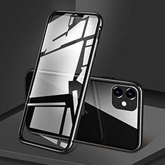 Funda Bumper Lujo Marco de Aluminio Espejo 360 Grados Carcasa T09 para Apple iPhone 11 Negro