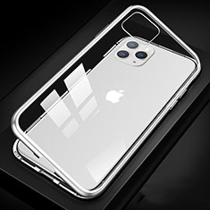 Funda Bumper Lujo Marco de Aluminio Espejo 360 Grados Carcasa T09 para Apple iPhone 11 Pro Max Blanco