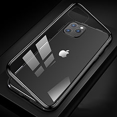 Funda Bumper Lujo Marco de Aluminio Espejo 360 Grados Carcasa T09 para Apple iPhone 11 Pro Negro