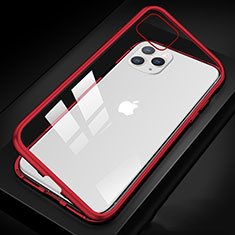Funda Bumper Lujo Marco de Aluminio Espejo 360 Grados Carcasa T09 para Apple iPhone 11 Pro Rojo