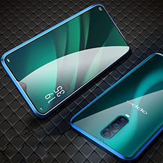 Funda Bumper Lujo Marco de Aluminio Espejo 360 Grados Carcasa T09 para Oppo RX17 Pro Azul