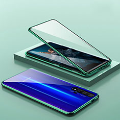 Funda Bumper Lujo Marco de Aluminio Espejo 360 Grados Carcasa T10 para Huawei Nova 5T Verde