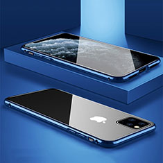 Funda Bumper Lujo Marco de Aluminio Espejo 360 Grados Carcasa T11 para Apple iPhone 11 Pro Max Azul