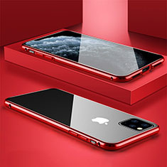 Funda Bumper Lujo Marco de Aluminio Espejo 360 Grados Carcasa T11 para Apple iPhone 11 Pro Rojo
