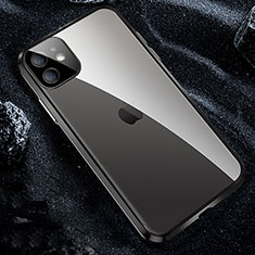 Funda Bumper Lujo Marco de Aluminio Espejo 360 Grados Carcasa T12 para Apple iPhone 11 Pro Max Negro
