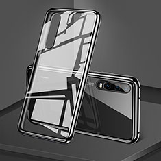 Funda Bumper Lujo Marco de Aluminio Espejo 360 Grados Carcasa T12 para Huawei P30 Negro