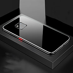 Funda Bumper Lujo Marco de Aluminio Espejo 360 Grados Carcasa T15 para Huawei Mate 20 Pro Plata y Negro