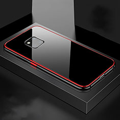 Funda Bumper Lujo Marco de Aluminio Espejo 360 Grados Carcasa T15 para Huawei Mate 20 Pro Rojo y Negro