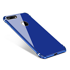 Funda Bumper Lujo Marco de Aluminio Espejo Carcasa M01 para Apple iPhone 7 Plus Azul