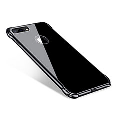 Funda Bumper Lujo Marco de Aluminio Espejo Carcasa M01 para Apple iPhone 7 Plus Negro