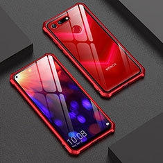 Funda Bumper Lujo Marco de Aluminio Espejo Carcasa M01 para Huawei Honor View 20 Rojo